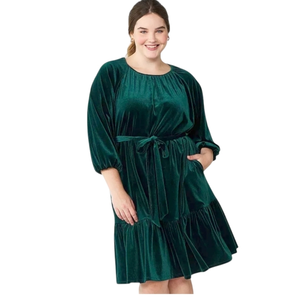 Draper James Holiday Goblincore Womens Size 2X Velvet Dress Whimsigoth Fairycore